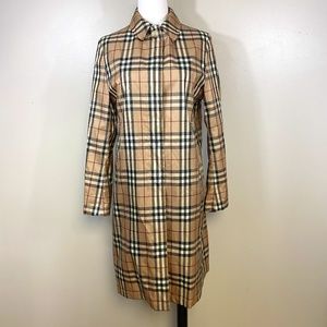 BURBERRY - The Signature Check Raincoat - Size US 6
